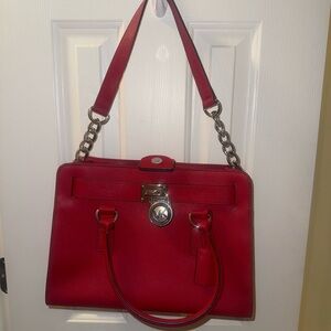 Elegant Red Leather Handbag